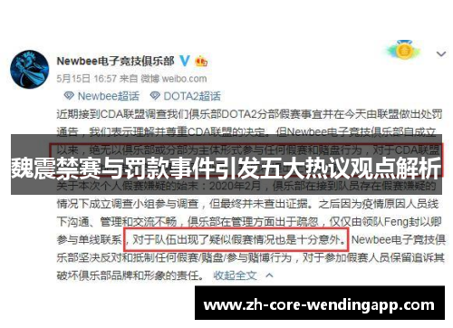 魏震禁赛与罚款事件引发五大热议观点解析 魏震禁赛与罚款事件引发五大热议观点解析