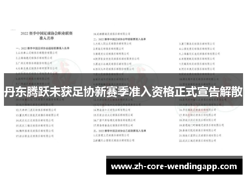 丹东腾跃未获足协新赛季准入资格正式宣告解散 丹东腾跃未获足协新赛季准入资格正式宣告解散
